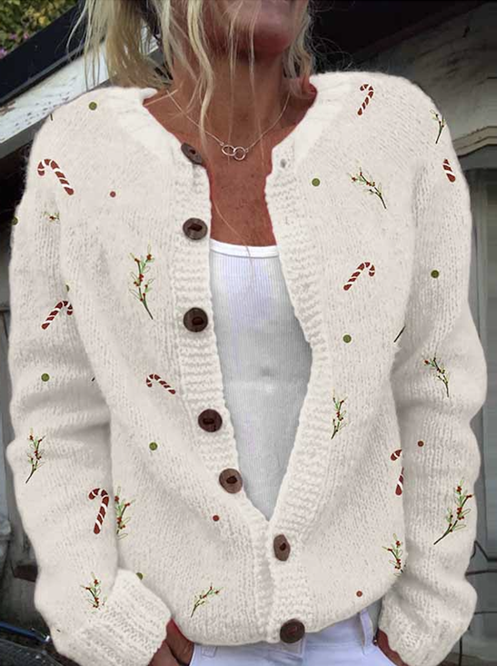 Loose Crew Neck Casual Knitted Sweater