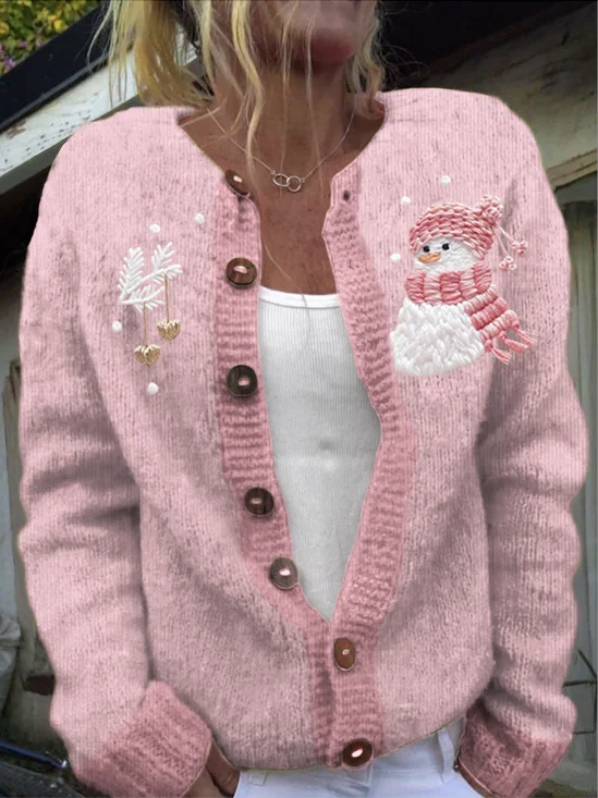 Maple Leaf Loose Knitted Casual Sweater