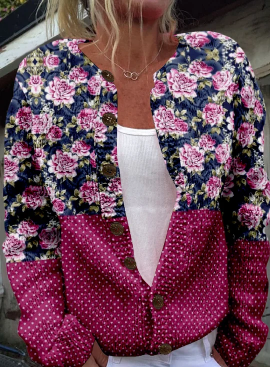 Knitted Loose Crew Neck Vintage Cardigan