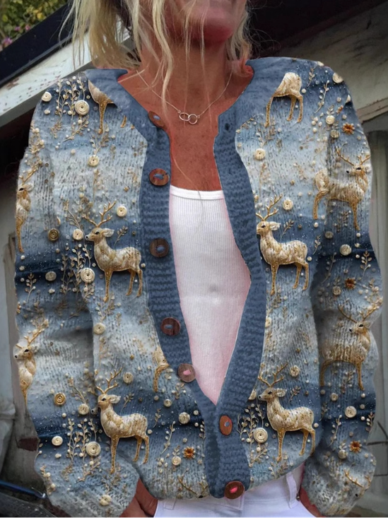 Loose Casual Crew Neck Jacket