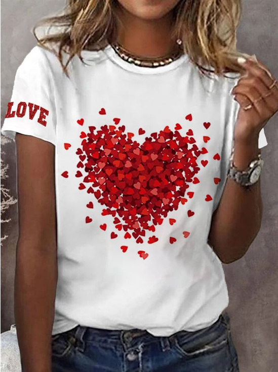 Heart Print Short Sleeve T-shirt