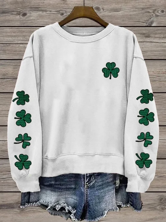 Women's St. Patrick's Day Shamrock Print Sweatshirt