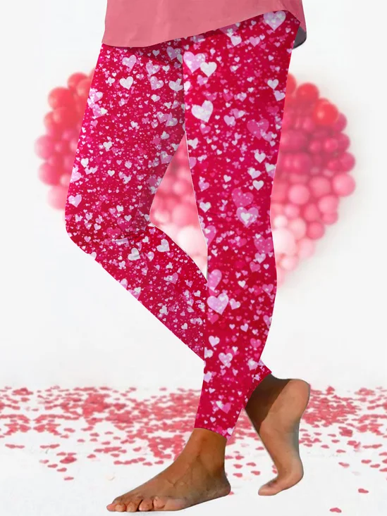 Casual Polka Dots Cotton Leggings