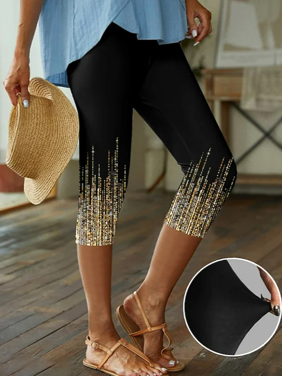 Women's Sequin Printed Casual Leggings