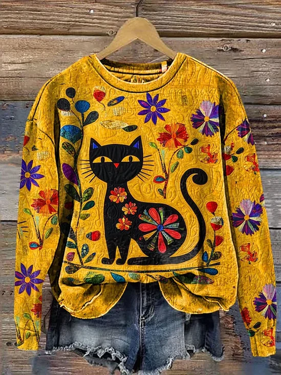 Cat Chorus Art Print Casual Sweatshirt