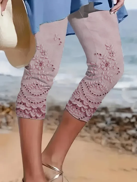 Women's Floral Spring and Autumn Printed Casual Fashion Leggings