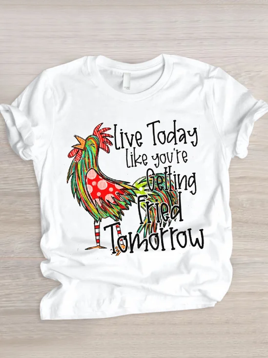 Text Letters Casual Regular Fit T-Shirt