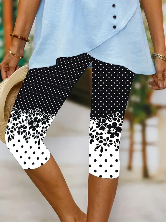 Women's Floral Spring Print Casual Leggings