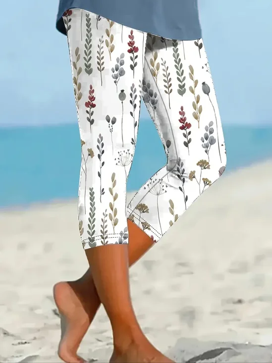 Women's Floral Spring Print Casual Leggings