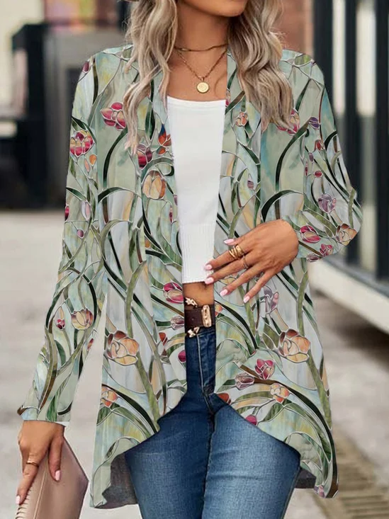Women's Floral Spring Print Casual Fashion Cardigan