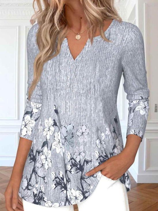 Jersey Casual V Neck Blouse