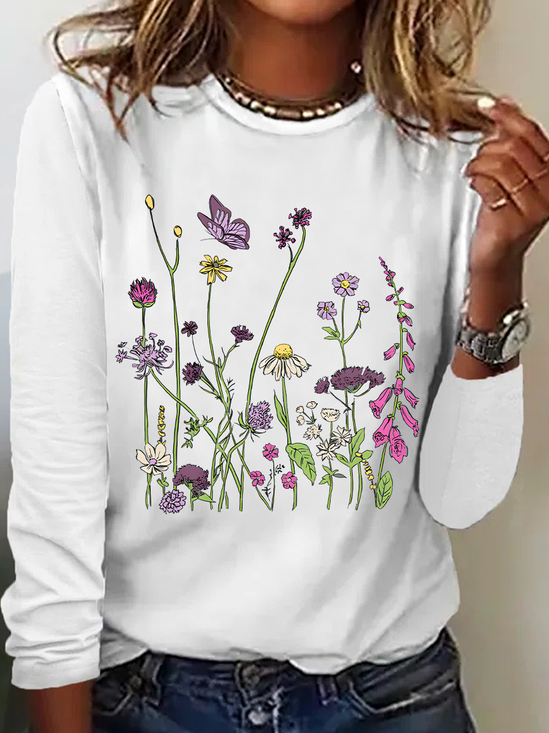 Realaxed Wildflowers Casual Long Sleeve Shirt