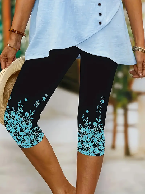 Women's Floral Print Spring Casual Leggings