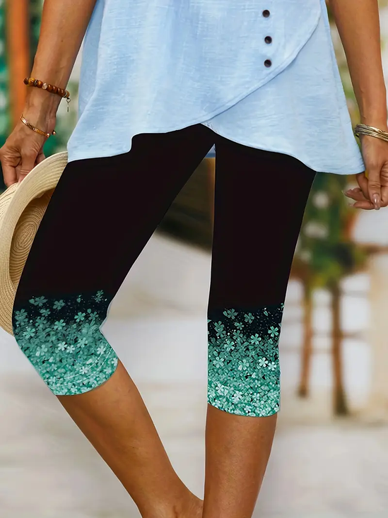 Women's Floral Print Spring Casual Leggings