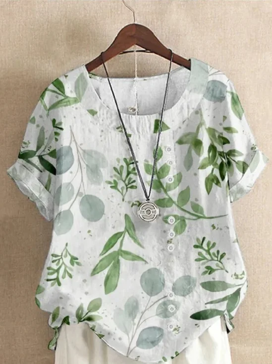 Crew Neck Casual Regular Fit Blouse