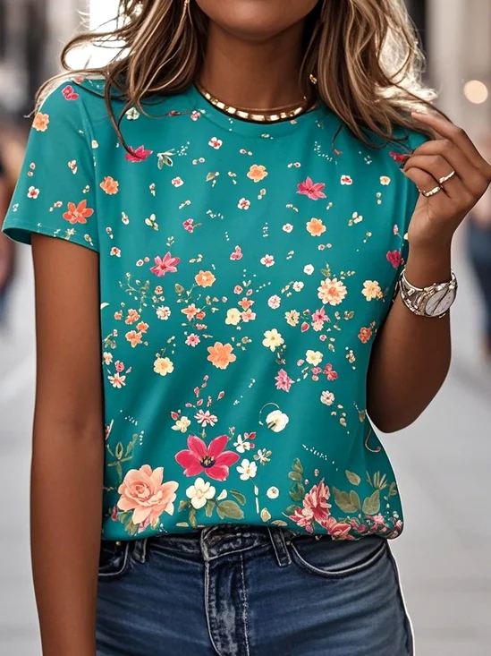 Regular Fit Crew Neck Cotton Casual T-Shirt