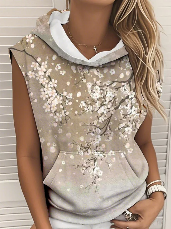 Loose Vintage Gradient Pattern Hoodie