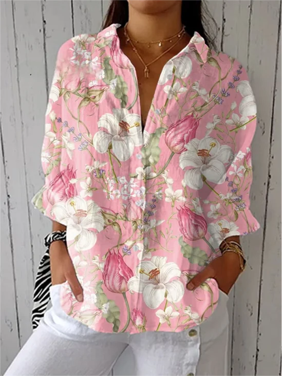 Casual Shirt Collar Loose Shirt