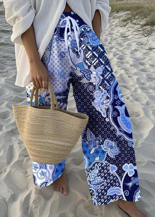 Loose Gradient Pattern Simple Pants