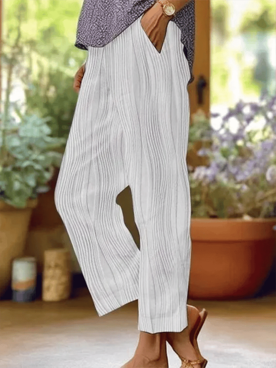 Women's Abstract Stripe Print Casual Pants