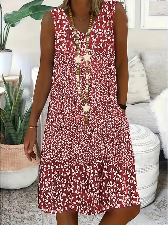 Cotton Casual Dress With No