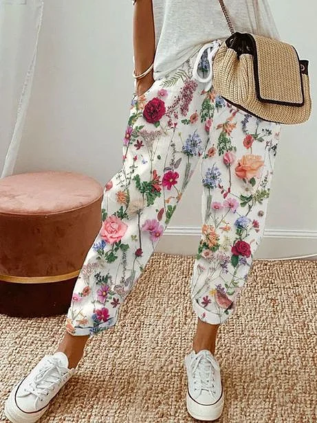 Women's Floral Print Casual Pants
