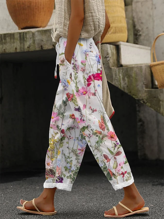 Women's Floral Print Casual Pants