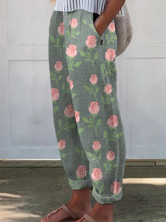 Women's Floral Print Casual Pants