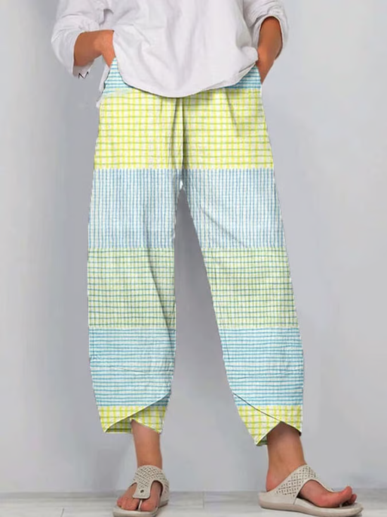 Women's Striped Print Casual Pants