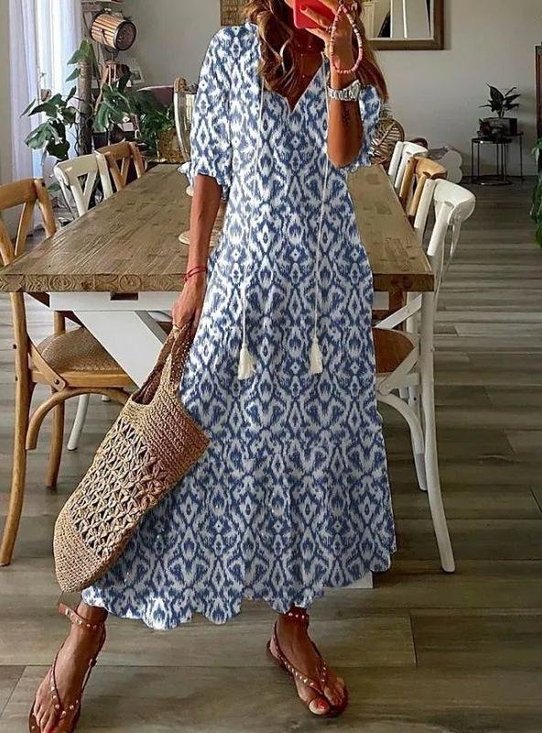 Casual Hoodie Ethnic Dress