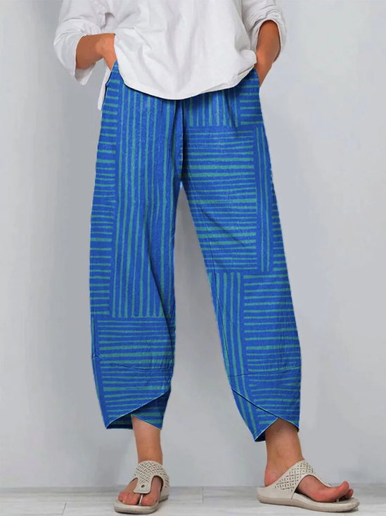 Women's Stripe Print Casual Pants