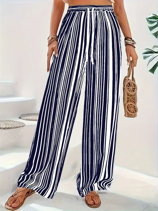 Loose Striped Simple Pants