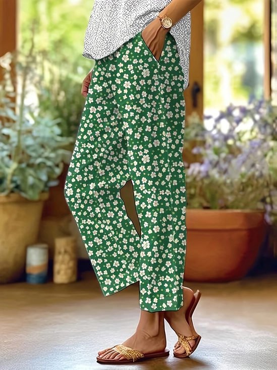 Women's Floral Print Casual Pants