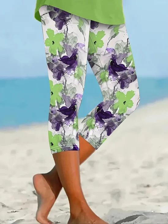 Women's Floral Print Casual Leggings