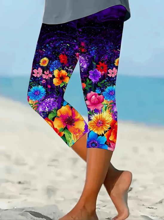 Women's Floral Print Casual Leggings