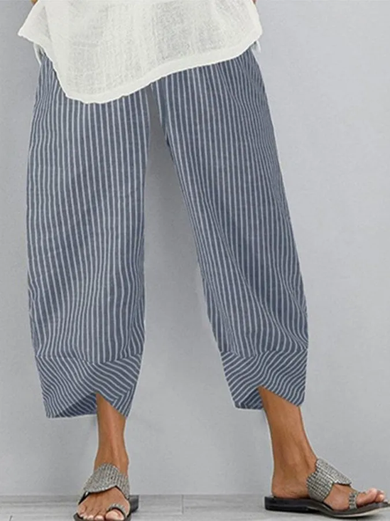 Women's Stripe Print Casual Pants