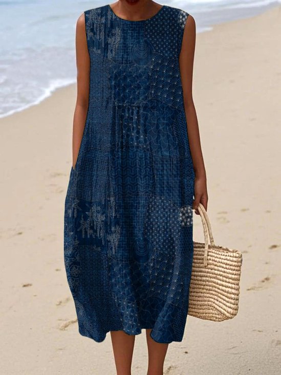 Crew Neck Casual Regular Fit Dress With No