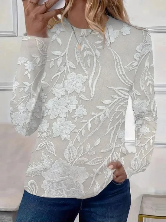 Casual Floral Crew Neck Regular Fit T-Shirt