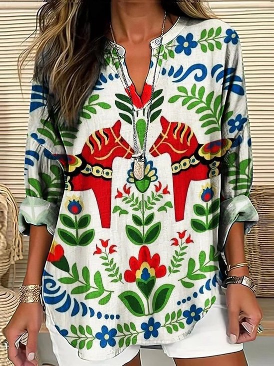 Simple Loose Cotton Blouse