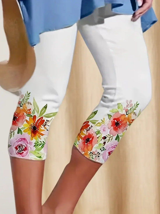 Women's Floral Print Casual Leggings