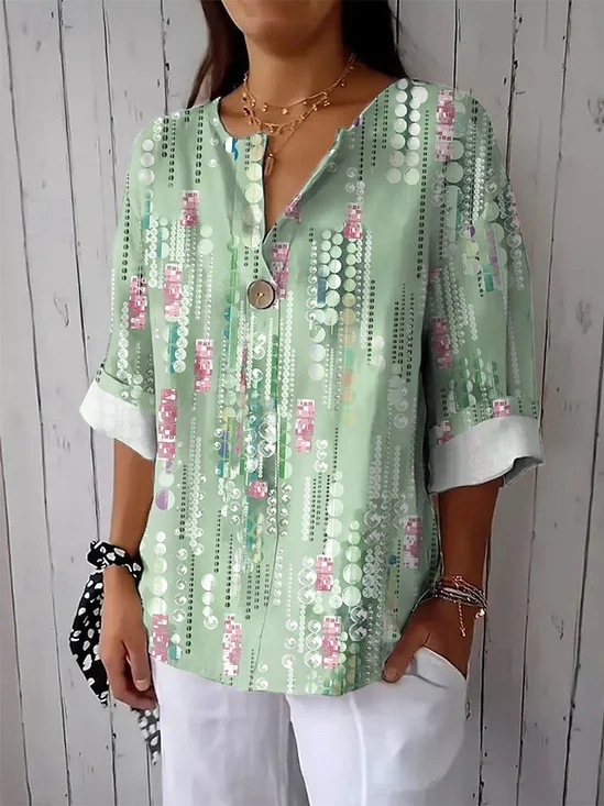 Floral Cotton Casual Loose Blouse