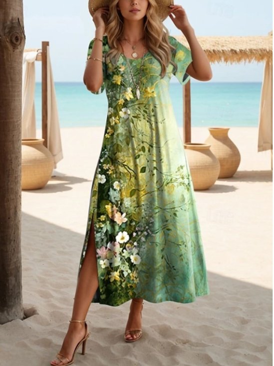 Plants Casual Regular Fit Cotton Dress With No