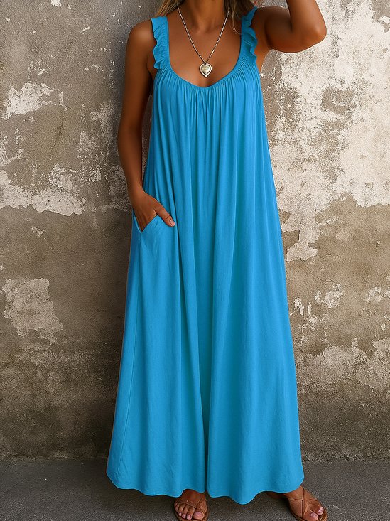 Spaghetti Casual Dress With No