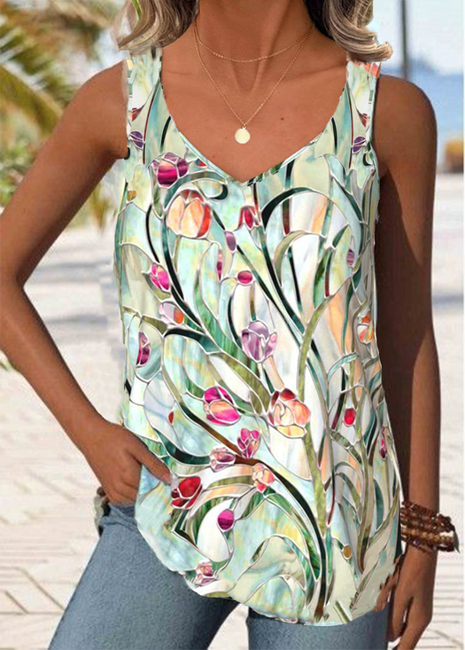 Floral Cotton-Blend Street Tank Top