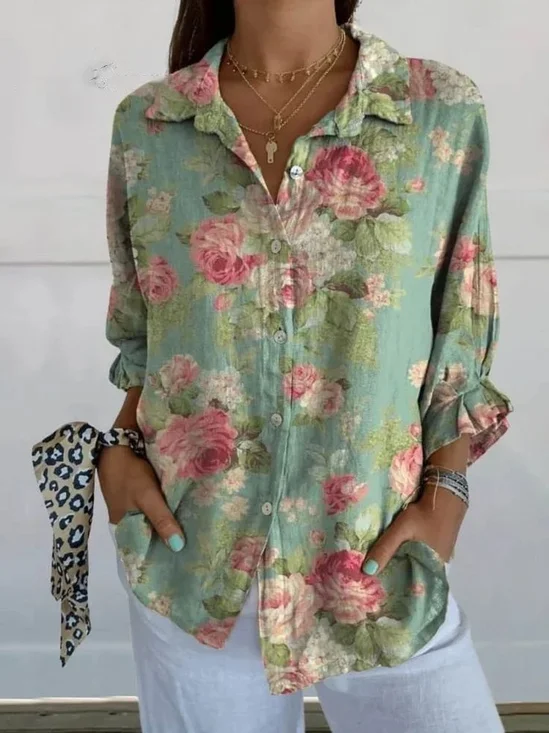Women's Floral Print Casual Shirt