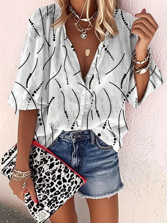 Casual Loose Mock Neck Shirt