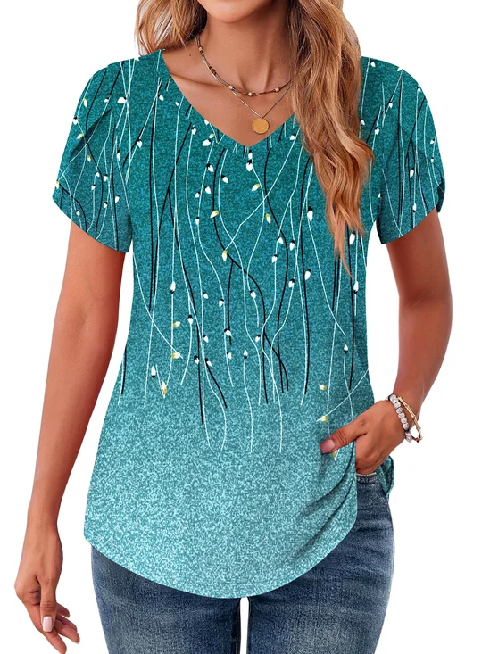 Casual V Neck Cotton T-Shirt
