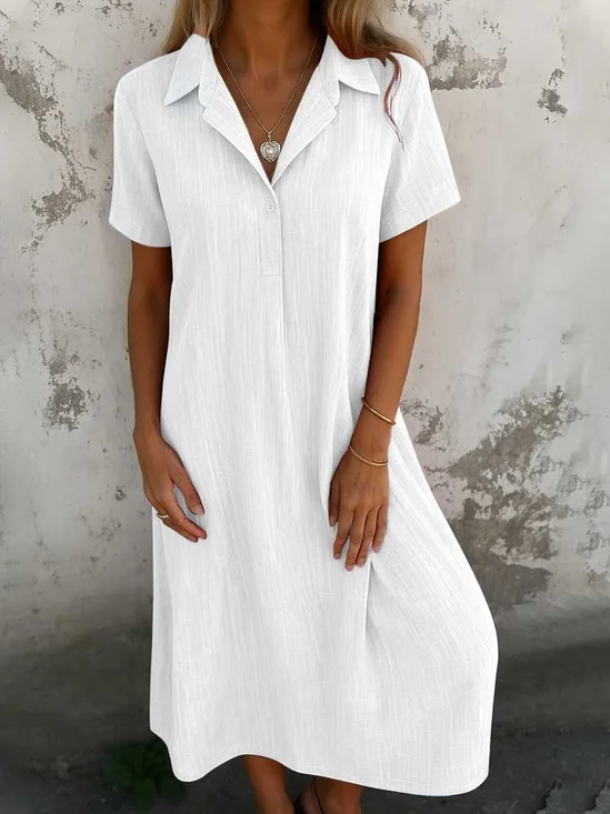 Casual Plain Dress With No