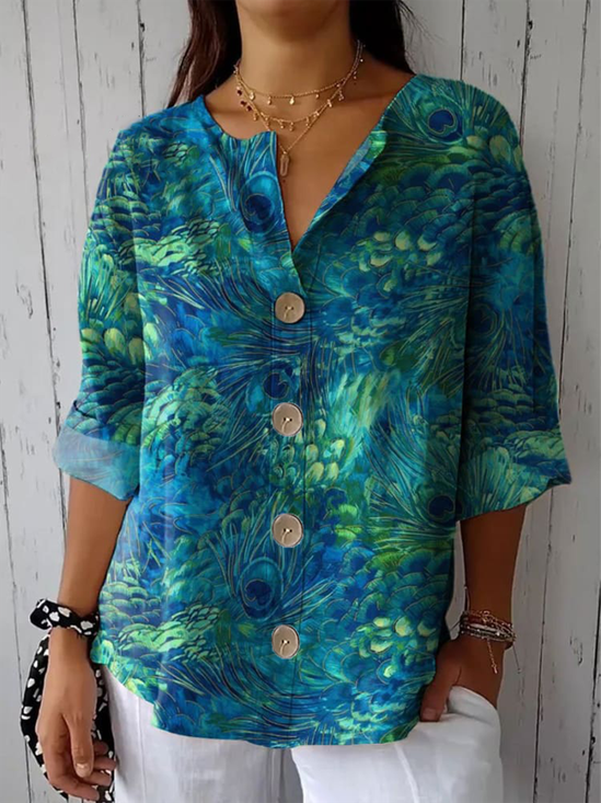 Women's Stand Collar Long Sleeve Shirt