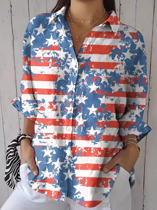 Women's Independence Day Star Print Shirt